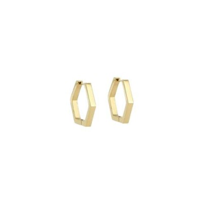 Boucles d’oreilles créoles ZAG Octa en acier doré