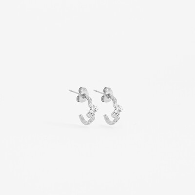 Boucles d'oreilles ZAG en acier et oxydes de zirconium