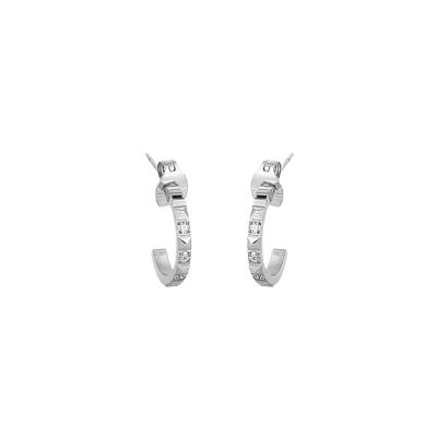 Boucles d'oreilles Zag Luceat en acier et oxyde de zirconium