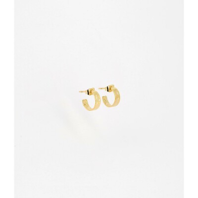 Boucles d'oreilles Zag en acier doré