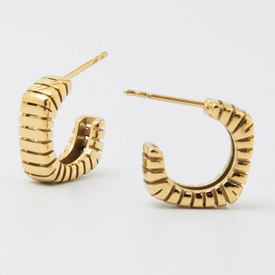 Boucles d'oreilles ZAG en acier doré