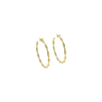 Créoles Zag en acier doré