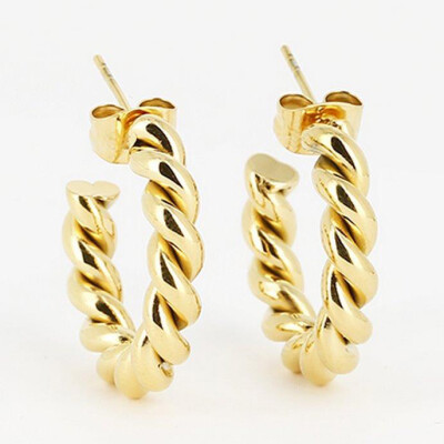 Boucles d'oreilles ZAG en acier doré