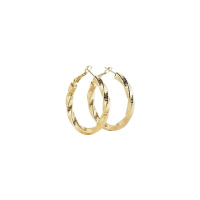 Boucles d'oreilles Zag Thalassa en acier doré