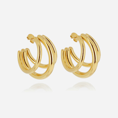 Boucles d'oreilles ZAG en acier doré