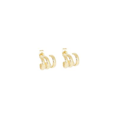 Mini boucles d’oreilles Zag en acier doré