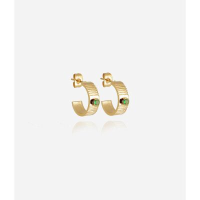 Boucles d'oreilles Zag en acier doré