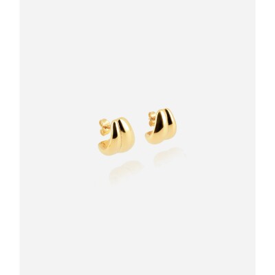 Boucles d'oreilles Zag en acier doré