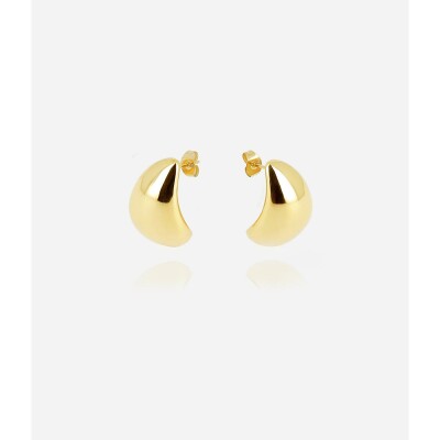 Boucles d'oreilles Zag en acier doré