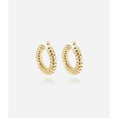 Boucles d'oreilles Zag en acier doré
