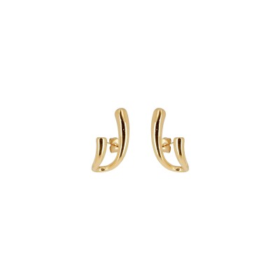 Boucles d'oreilles Zag en acier doré