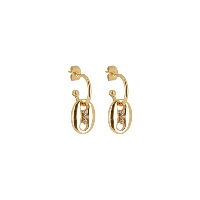 Créoles Zag en acier doré