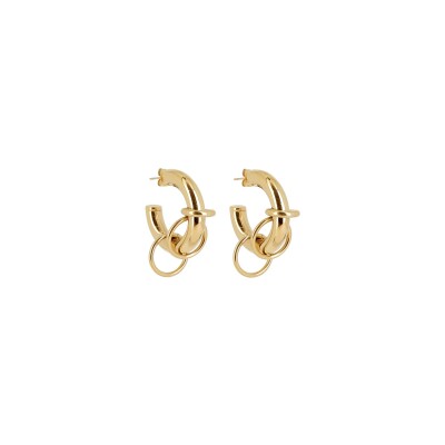 Créoles Zag en acier doré