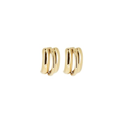 Boucles d'oreilles Zag Eliom en acier doré