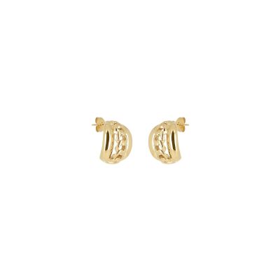 Boucles d'oreilles Zag Siponto  en acier doré