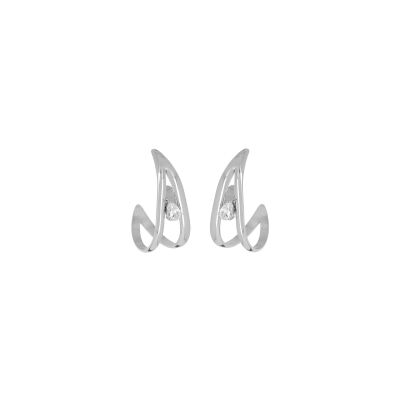 Boucles d'oreilles Zag Nuxis  en acier et oxyde de zirconium