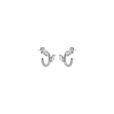 Boucles d'oreilles Zag Mesagne  en acier et oxyde de zirconium