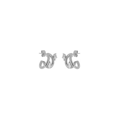 Boucles d'oreilles Zag Veglie  en acier et oxyde de zirconium