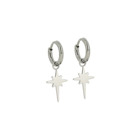 Boucles d'oreilles créoles Zag en acier