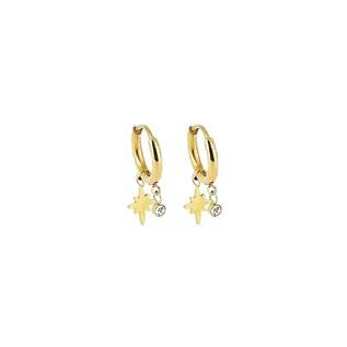 Boucles d'oreilles mini créoles ZAG Cap Skirring en acier doré