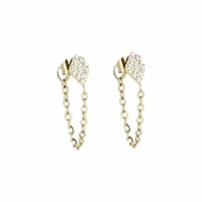 Boucles d'oreilles Zag en acier doré et oxydes de zirconium