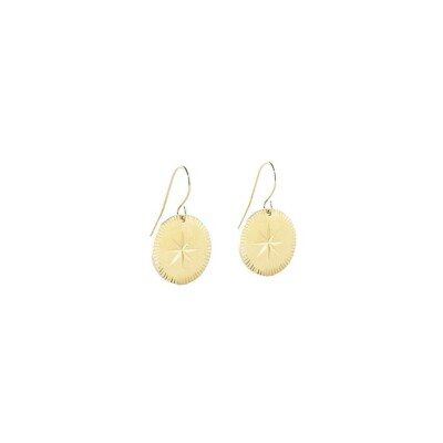 Boucles d'oreilles dormeuses Zag en acier doré