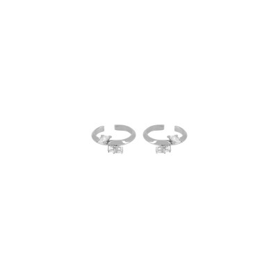 Boucles d'oreilles Zag earcuff Aléria  en acier et oxyde de zirconium