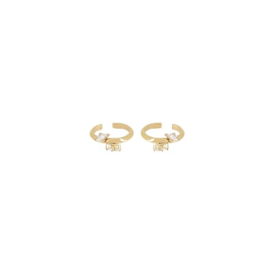 Boucles d'oreilles Zag earcuff Aléria  en acier doré