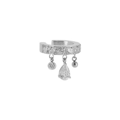 Earcuff Zag Casalini en acier et oxyde de zirconium