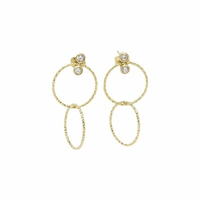 Boucles d'oreilles Zag en acier doré