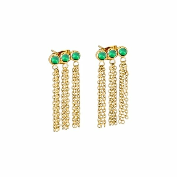 Boucles d'oreilles Zag en acier doré