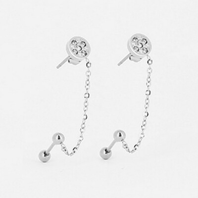 Boucles d'oreilles ZAG en acier et oxydes de zirconium