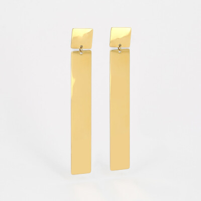 Boucles d'oreilles ZAG en acier doré