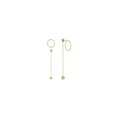 Boucles d'oreilles Zag Saila en acier doré