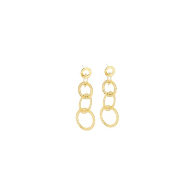 Boucles d'oreilles Zag en acier doré