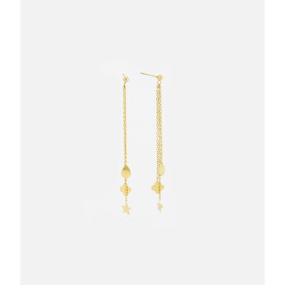 Boucles d'oreilles Zag en acier doré