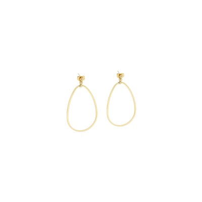 Boucles d'oreilles Zag Pera en acier doré