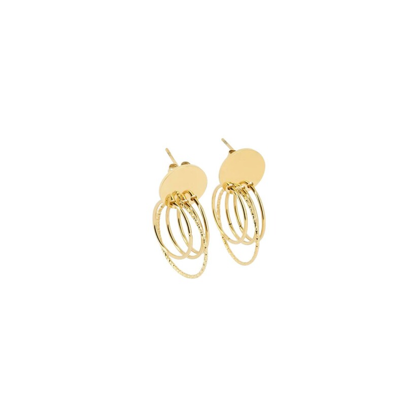 Boucles d'oreilles ZAG Oaken en acier doré