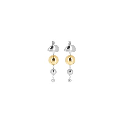 Boucles d'oreilles ZAG en acier et acier doré