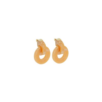 Boucles d'oreilles Zag en acier doré et résine