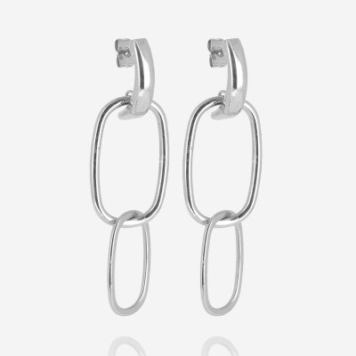 Boucles d'oreilles pendantes ZAG en acier
