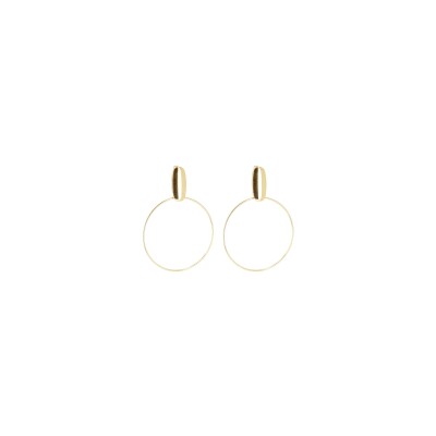 Boucles d'oreilles Zag en acier doré et nacre