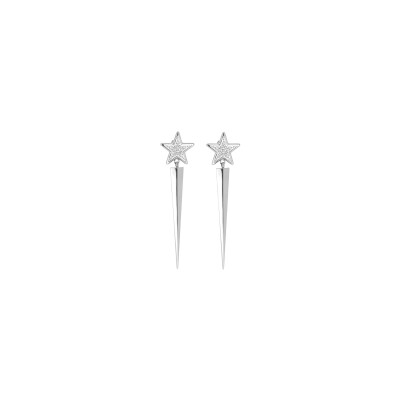 Boucles d'oreilles Zag Celestina en acier et oxyde de zirconium