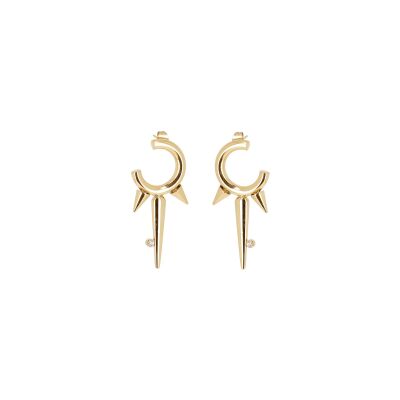 Boucles d'oreilles Zag en acier doré