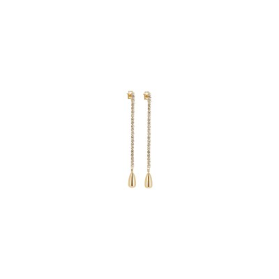Boucles d'oreilles Zag en acier doré et oxyde de zirconium