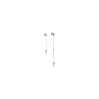 Boucles d'oreilles Zag Moka en acier et oxyde de zirconium