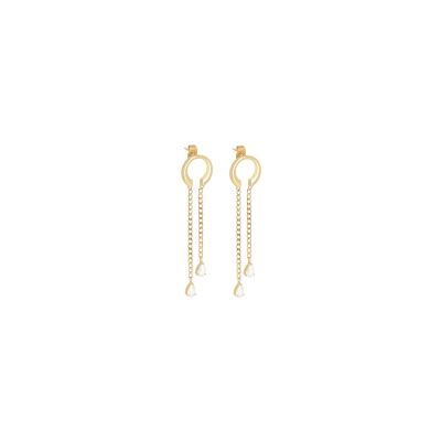 Boucles d'oreilles Zag Nerja  en acier doré et oxyde de zirconium