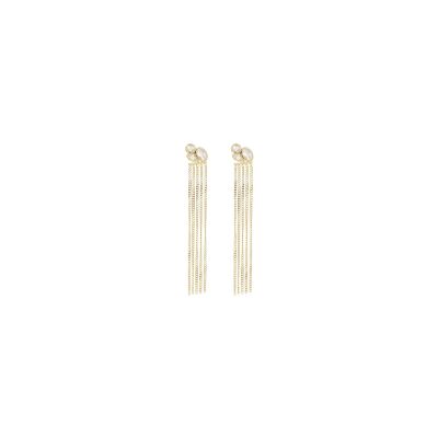 Boucles d'oreilles Zag Olyne  en acier doré et oxyde de zirconium