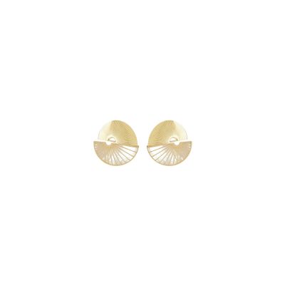 Boucles d'oreilles Zag Mirage  en acier doré et nacre