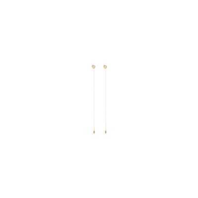 Boucles d'oreilles Zag Halley  en acier doré et oxyde de zirconium